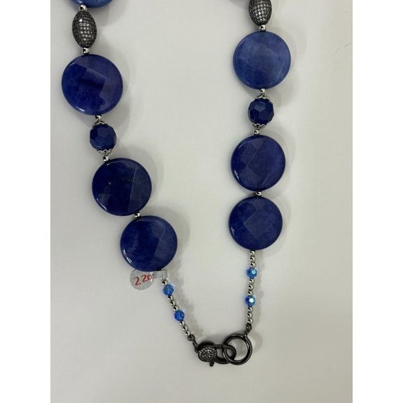 Lapis Lazuli & Druzy Necklace - Picture 1 of 11